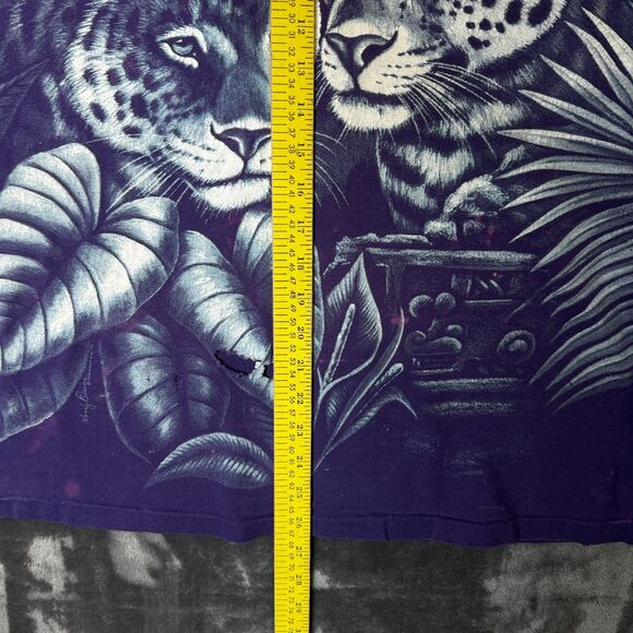 Vintage Harlequin Nature All Over Print T-Shirt Size Large Cheetah - Picture 4 of 7